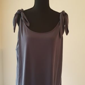 Beautiful dusty blue tank with tie shoulders!